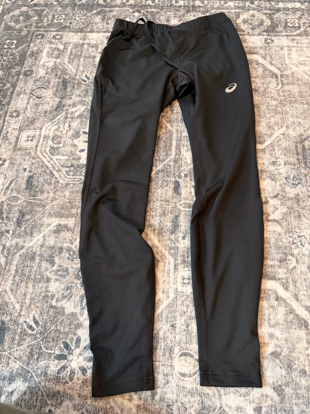 Asics Black Performance Leggings with Reflective Logo